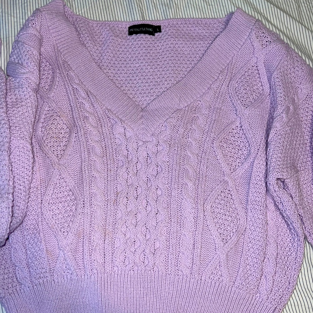 Knit crop top sweater💜